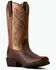 Image #1 - Ariat Women's Round Up Performance Western Boots - Square Toe, Brown, hi-res