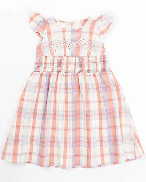 Shyanne Toddler Girls' Plaid Print Ruffle Dress, Lavender, hi-res