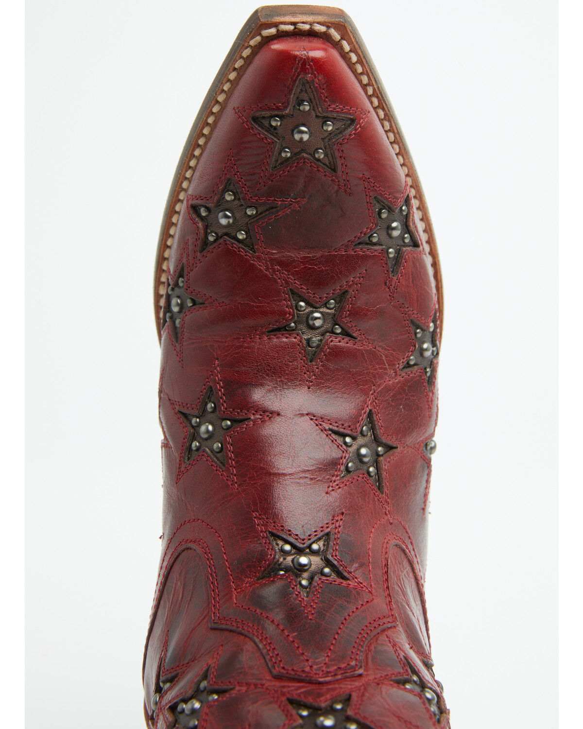 Image #6 - Black Star Women's Marfa Star Studded Western Booties - Snip Toe, Cherry, hi-res