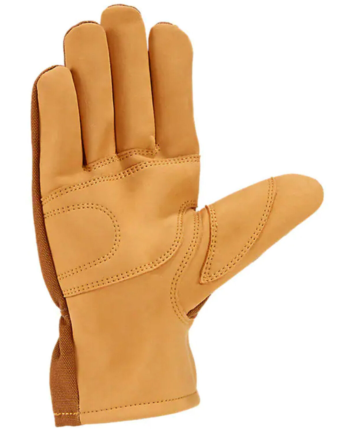 Image #2 - Carhartt Synthetic Leather Open Cuff Work Gloves, Brown, hi-res