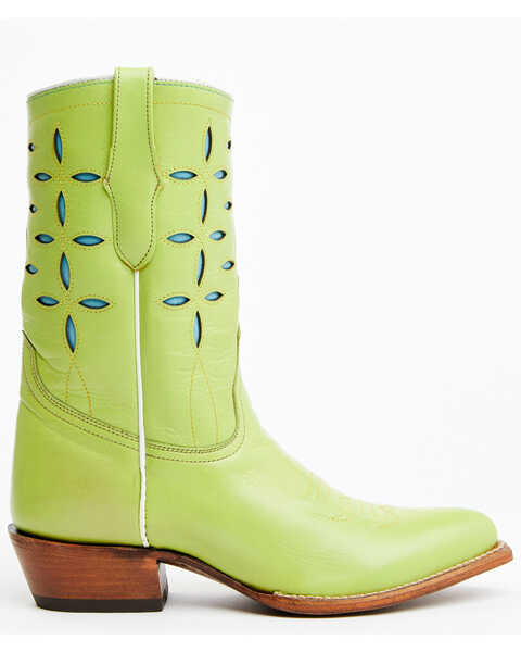 Image #2 - Planet Cowboy Women's Pee-Wee Ah Limon Leather Western Boot - Snip Toe , Green, hi-res