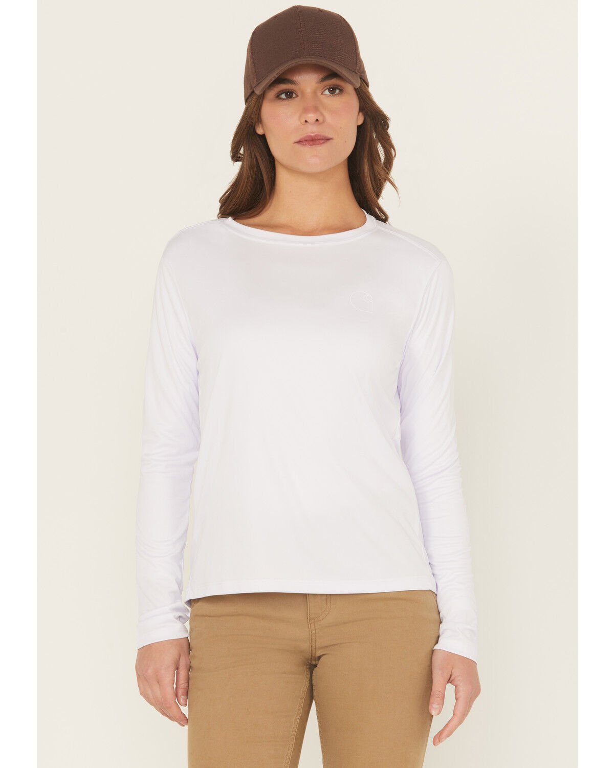Image #1 - Carhartt Women's Force Sun Defender™ Relaxed Fit Lightweight Long Sleeve Graphic Work Tee, Lavender, hi-res