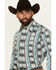 Image #2 - Wrangler Men's Checotah Southwestern Print Long Sleeve Snap Western Shirt - Big, Multi, hi-res