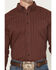 Image #3 - Cody James Men's Wildfire Stripe Print Long Sleeve Button-Down Stretch Western Shirt, Burgundy, hi-res
