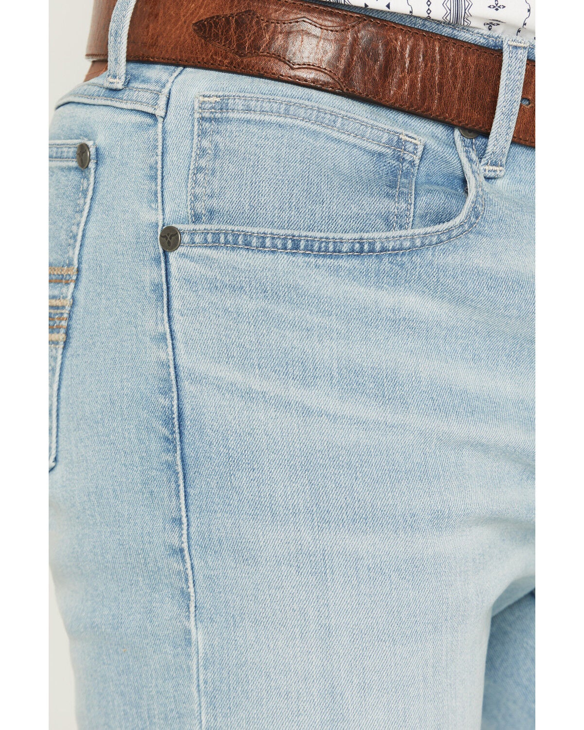 Image #2 - Wrangler 20X Men's 42MWX Beech Light Wash Vintage Bootcut Stretch Denim Jeans, Light Wash, hi-res