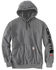 Image #2 - Carhartt Men's FR Solid Force Midweight Signature Logo Hooded Work Sweatshirt - Big, Grey, hi-res