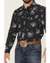 Image #3 - Rock & Roll Denim Men's Vintage 46 Floral Striped Print Long Sleeve Snap Western Shirt , Black, hi-res