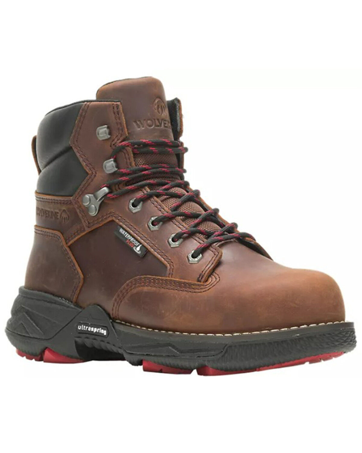 Image #1 - Wolverine Men's 6" Hellcat DuraShocks® UltraSpring™ Waterproof Work Boots - Composite Toe, Tan, hi-res