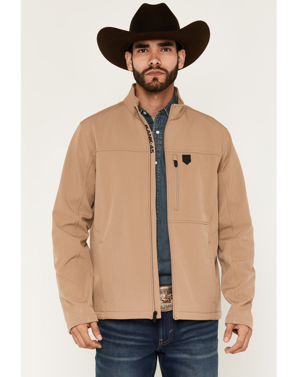 Image #1 - RANK 45&reg; Men's Richwood Softshell Jacket - Tall, Khaki, hi-res