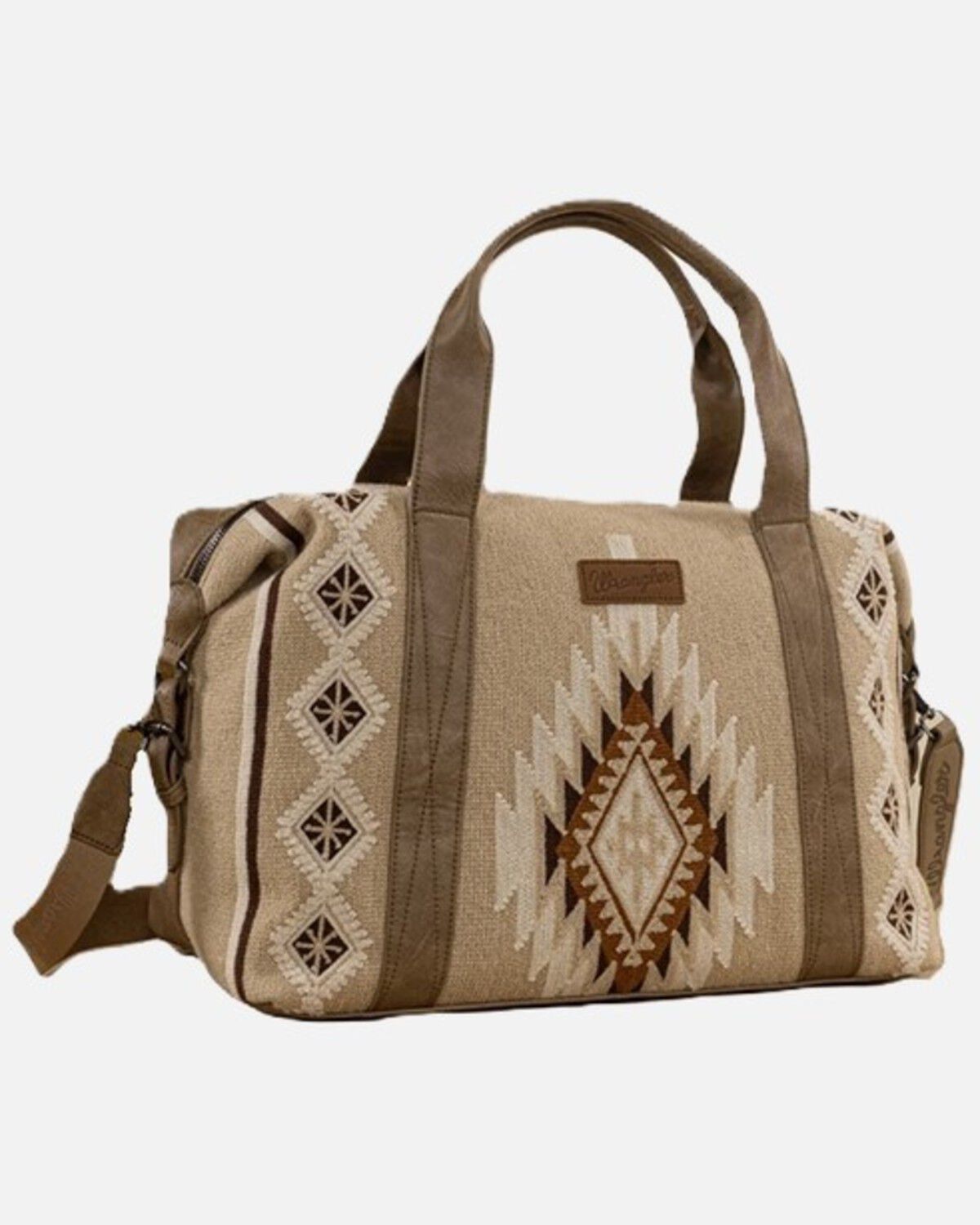 Wrangler Women's Southwestern Print Duffle Bag, Khaki, hi-res