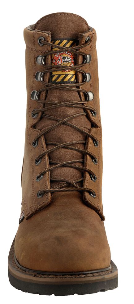 Justin Men's 8" Drywall EH Waterproof Work Boots - Steel Toe, Brown, hi-res