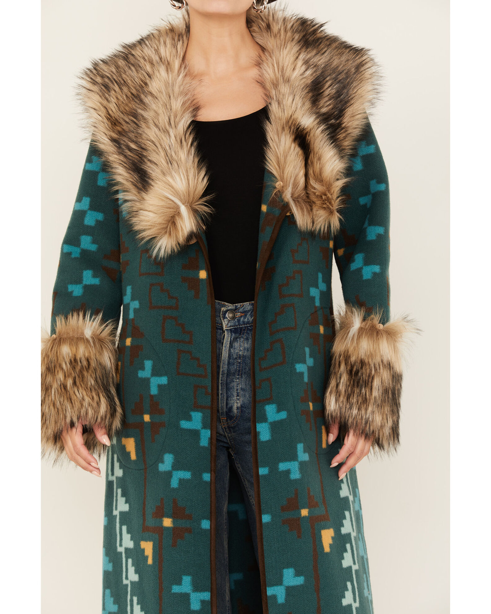 Tasha Polizzi Women s Southwestern Print Everest Blanket Coat Country Outfitter
