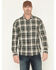 Image #1 - Brothers and Sons Men's Sawmill Plaid Print Long Sleeve Button-Down Flannel Shirt, Green, hi-res