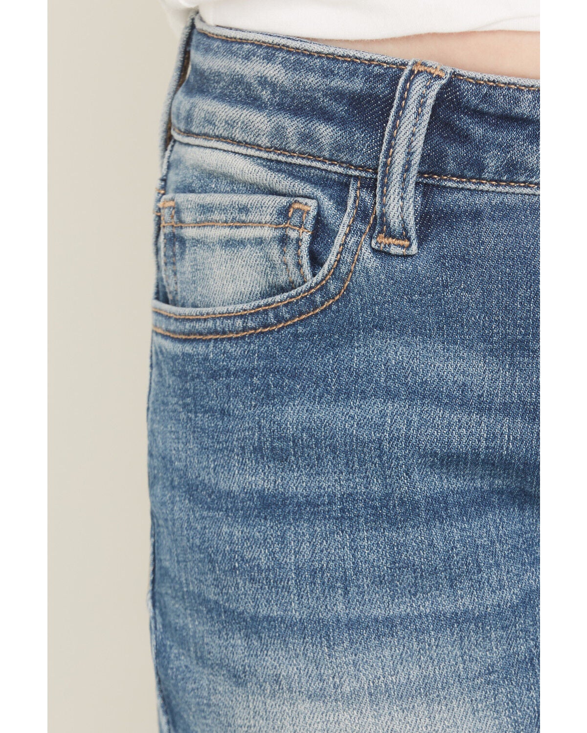 Image #4 - Shyanne Girls' Rome Dark Wash Embellished Pocket Bootcut Stretch Denim Jeans, Dark Wash, hi-res