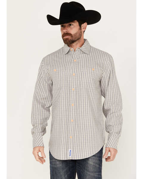Resistol Men's Graves Checkered Print Long Sleeve Button-Down Western Shirt, Sand, hi-res