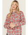 Image #2 - Idyllwind Women's Savoy Plaid Print Long Sleeve Pearl Snap Flannel Shirt, Rose, hi-res