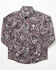 Image #1 - Cinch Toddler Boys' Paisley Print Long Sleeve Button-Down Western Shirt, Purple, hi-res