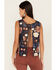 Image #4 - Shyanne Women's Floral Embroidered Mesh Tank Top, Dark Blue, hi-res