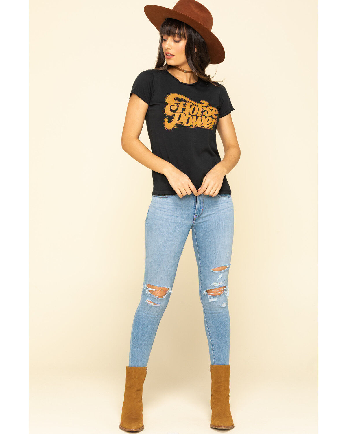 Image #6 - Bandit Brand Women's Horsepower Graphic Short Sleeve Tee, Black, hi-res