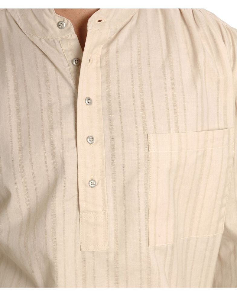 Rangewear by Scully Men's Lightweight Railroader Long Sleeve Western Shirt , Natural, hi-res