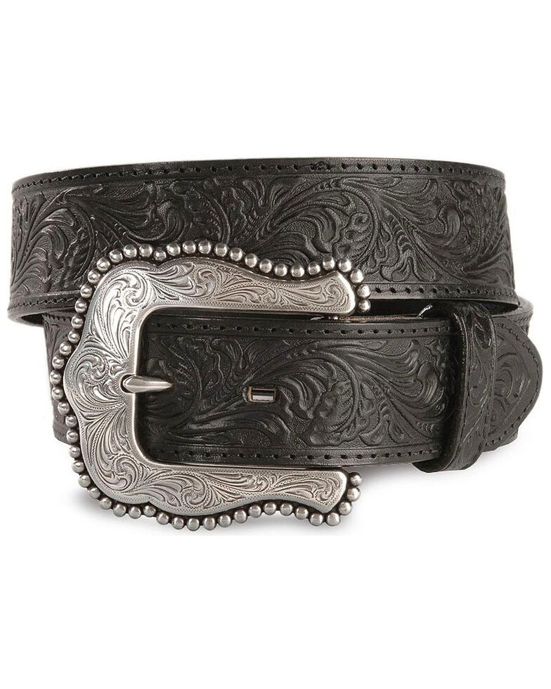 Tony Lama Black Layla Leather Belt, Black, hi-res