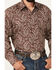 Image #3 - Stetson Men's Paisley Print Long Sleeve Snap Western Shirt, Wine, hi-res