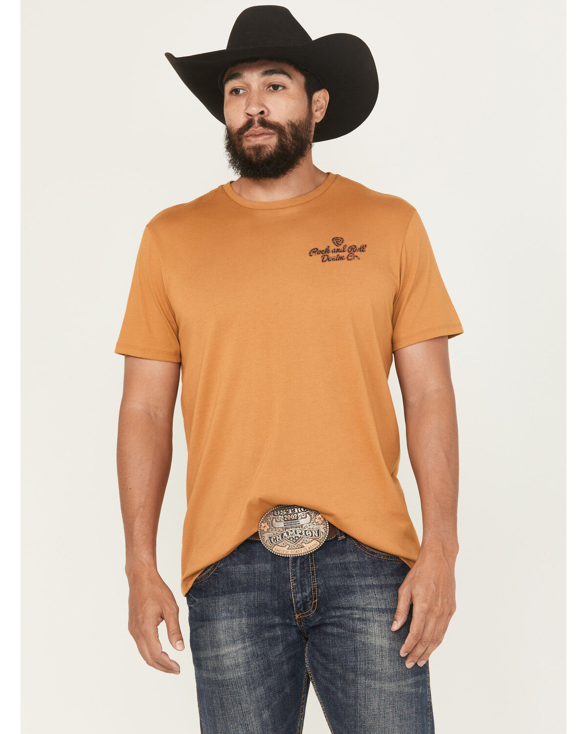 Image #2 - Rock & Roll Denim Men's Logo Short Sleeve Graphic T-Shirt, Gold, hi-res