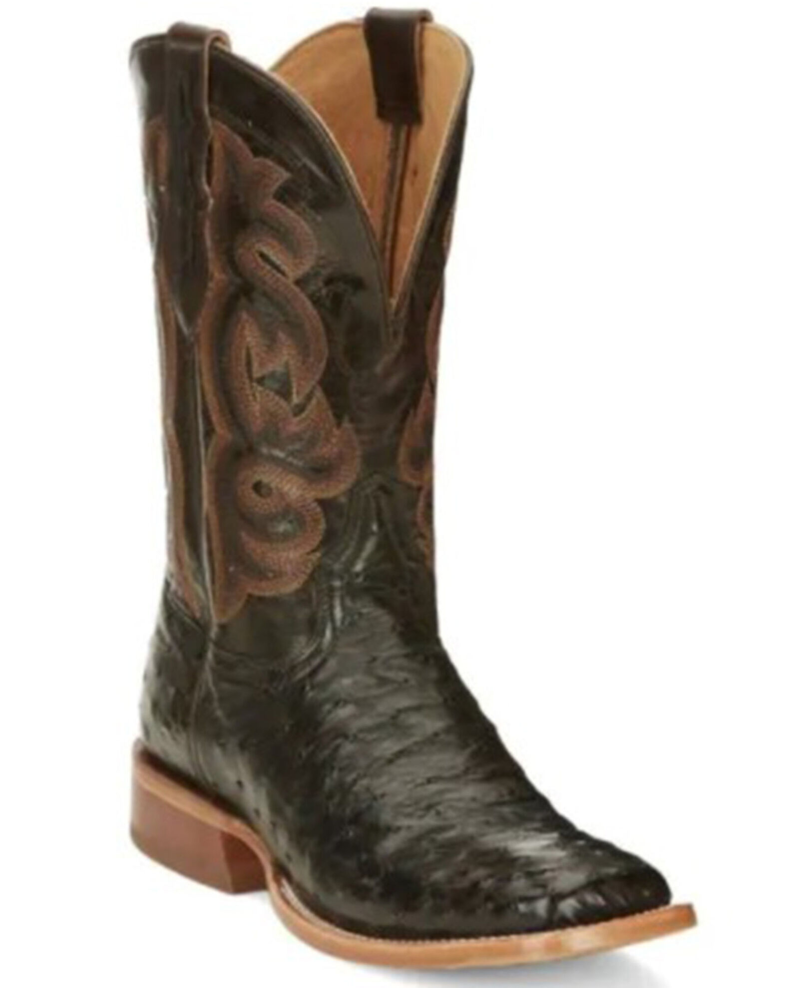 Tony lama full quill ostrich boots square toe hot sale
