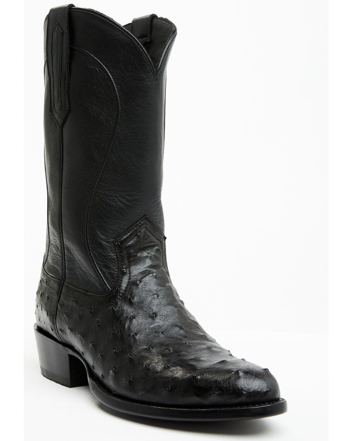 Cody James Black 1978&reg; Men's Chapman Exotic Full-Quill Ostrich Western Boots - Round Toe, Black, hi-res