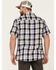 Image #4 - Brothers and Sons Men's Large Plaid Short Sleeve Button-Down Western Shirt, Navy, hi-res