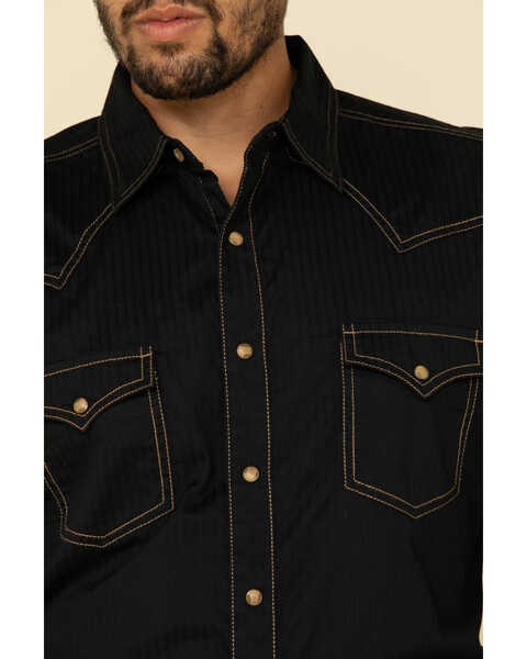 Image #4 - Wrangler Retro Premium Men's Solid Long Sleeve Western Shirt , Black, hi-res
