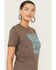 Image #2 - Kerusso Women's Sweet Tea Short Sleeve Graphic Tee, Brown, hi-res