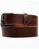 Image #1 - Brothers and Sons Men's Miles City Leather Belt, Brown, hi-res