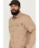Image #2 - Hawx Men's All Out Woven Solid Long Sleeve Snap Work Shirt - Tall, Khaki, hi-res