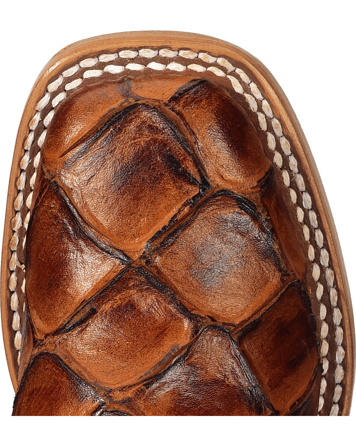 Image #6 - Horse Power Boys' Seas the Day Fish Print Boots - Square Toe, Cognac, hi-res