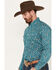 Image #2 - Roper Men's Amarillo Paisley Print Long Sleeve Button-Down Western Shirt, Teal, hi-res