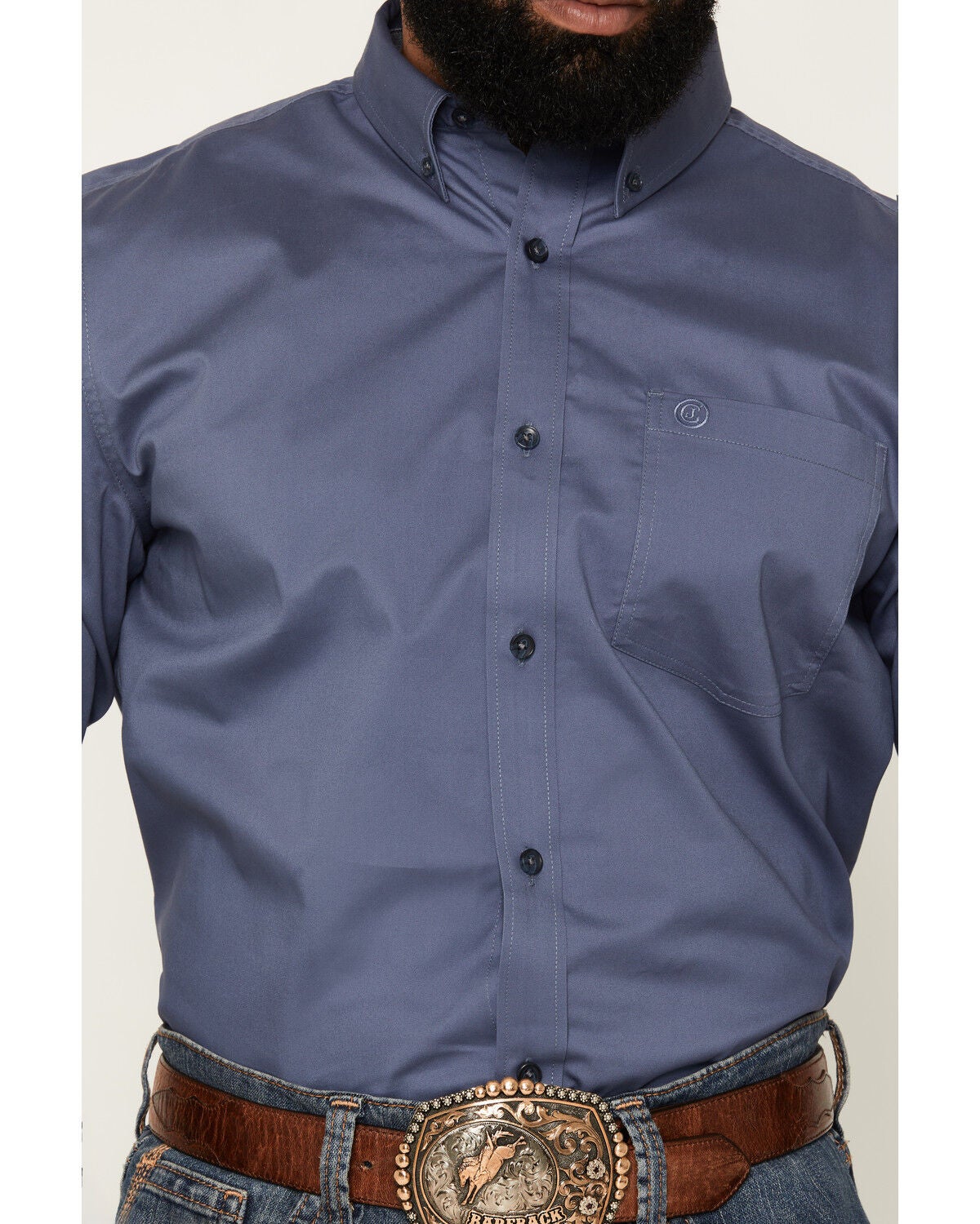 Image #3 - Cody James Men's Solid Long Sleeve Button-Down Stretch Western Shirt - Big, Slate, hi-res