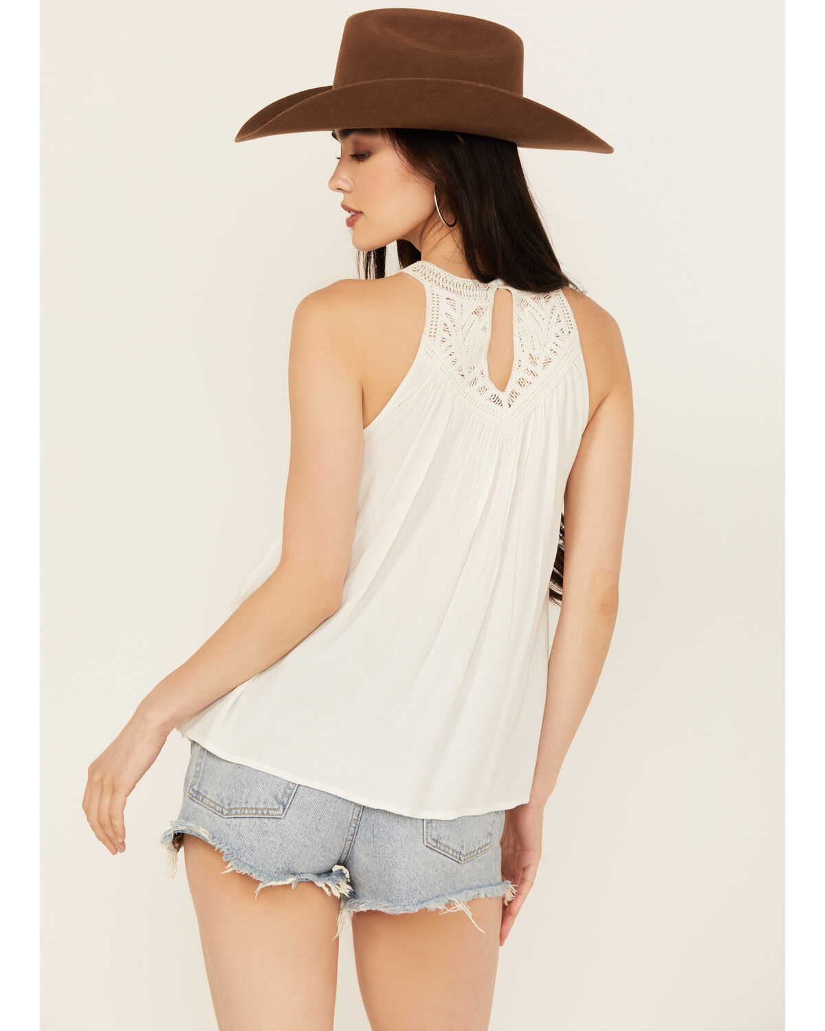 Image #4 - Shyanne Women's Crochet Halter Tank Top, White, hi-res