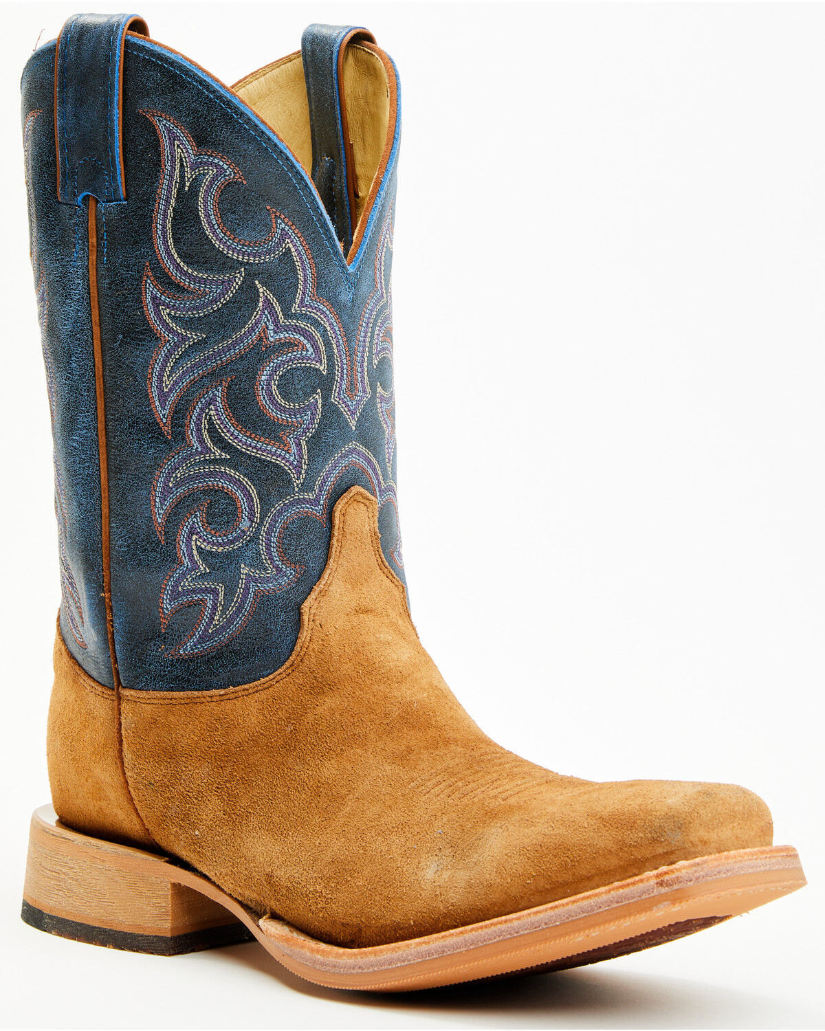 Image #1 - Justin Men's 11" Fergus Roughout Performance Western Boots - Square Toe, Tan, hi-res