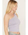 Image #2 - Fornia Women's Top One One Shoulder Ribbed Cami Top, Lavender, hi-res