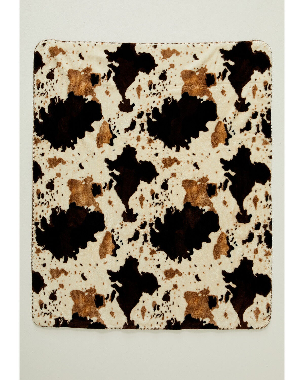 Image #3 - Boot Barn Highbluff Cow Print Fleece Blanket, Brown, hi-res