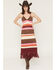 Image #3 - Shyanne Women's Striped Sleeveless Sweater Midi Dress, Burgundy, hi-res