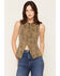 Image #1 - Bona Women's Leopard Print Denim Snap Top, Brown, hi-res
