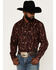 Image #1 - Rock & Roll Denim Paisley Stretch Long Sleeve Snap Shirt, Burgundy, hi-res