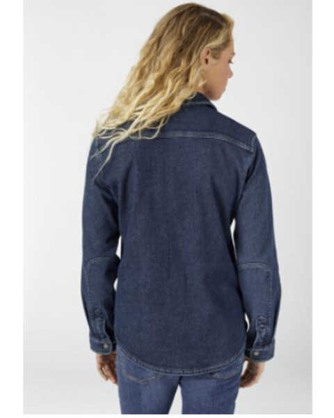 Image #2 - Dickies Women's Warming Temp Long Sleeve Denim Work Shirt, Blue, hi-res
