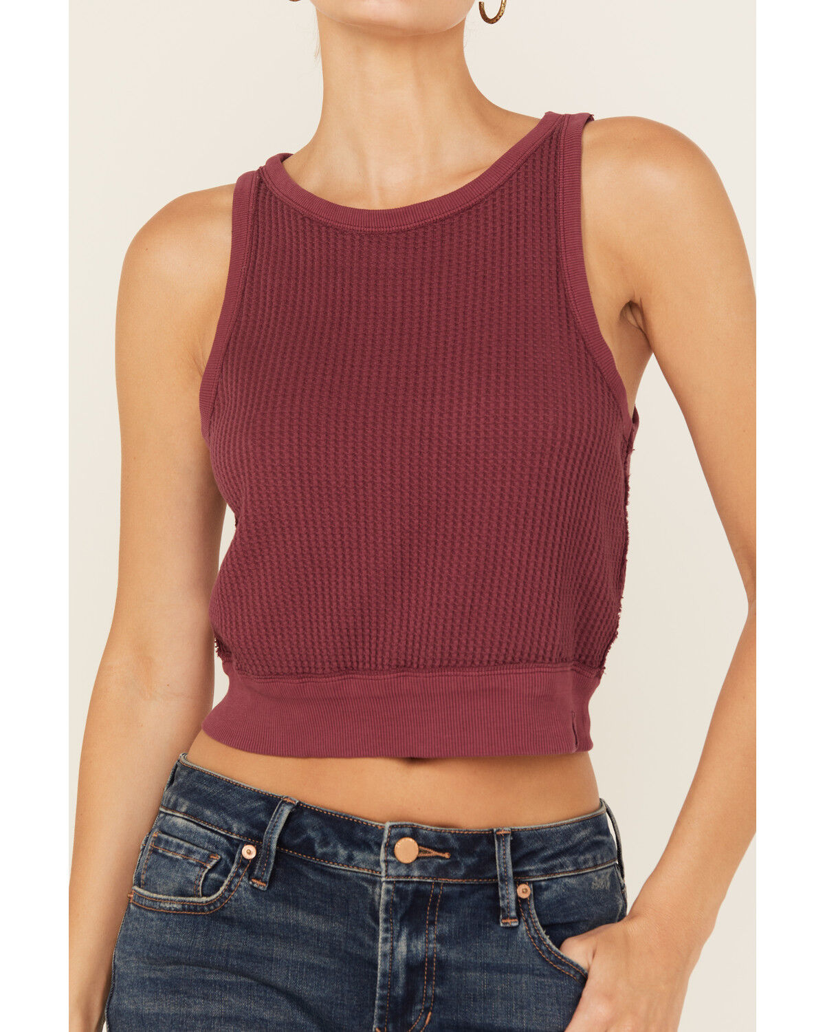 Image #3 - Free People Women's Vest Tank, Burgundy, hi-res