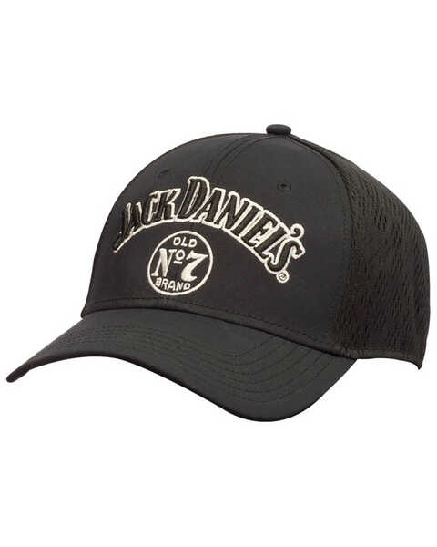 Jack Daniels Men's Black Logo Performance Mesh Ball Cap , Black, hi-res
