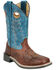Image #1 - Smoky Mountain Boys' Frontier Western Boots - Broad Square Toe, Brown/blue, hi-res