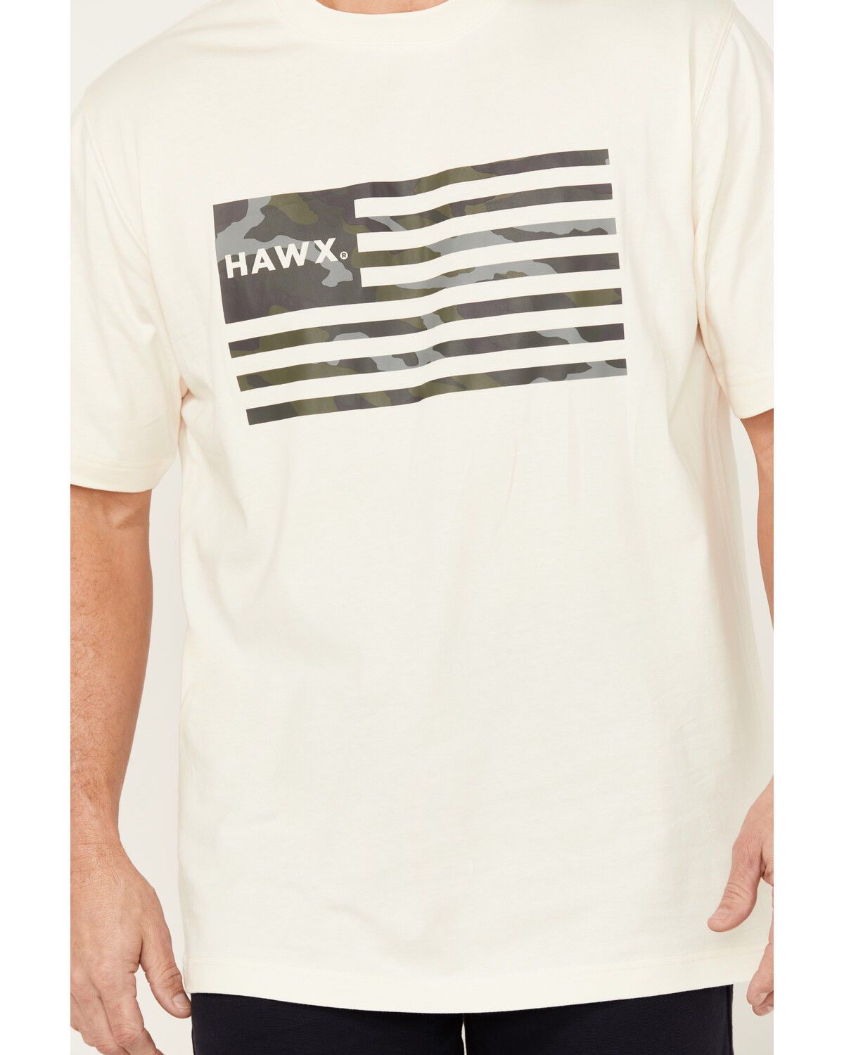 Image #3 - Hawx Men's Camo Flag Short Sleeve Graphic Work T-Shirt, Natural, hi-res