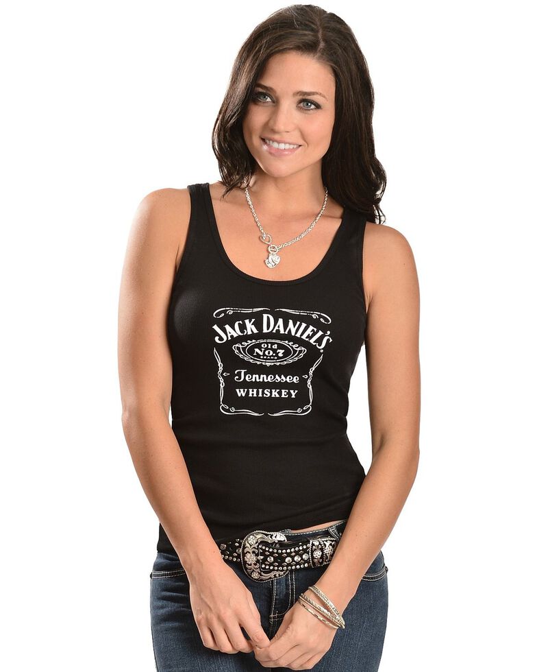 Jack Daniel's Black Racerback Tank Top, Black, hi-res